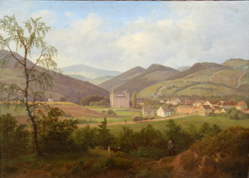 August Piepenhagen, Vrchlabí z Liščího vrchu, olej na plátně, asi 1832