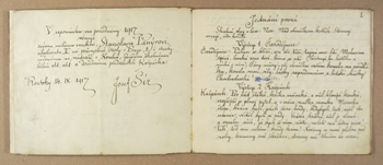 Rukopis loutkové hry J. Šíra Kašpárek silák z r. 1917