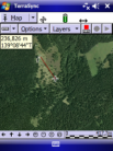Pracovní obrazovka GPS přístroje Krkonoše v INSPIRE - společný GIS v ochraně přírody
